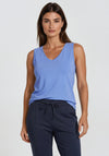 Micha Small Logo Rhinestone Detail Tank Top, Blue