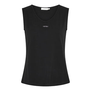 Micha Small Logo Rhinestone Detail Tank Top, Black