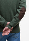 Barbour Men’s Patch Elbow Cardigan, Olive Green