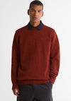 Barbour Men’s Tisbury Crew Neck Jumper, Rust Orange