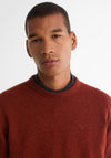 Barbour Men’s Tisbury Crew Neck Jumper, Rust Orange