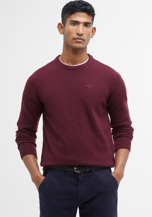 Barbour Men’s Tisbury Crew Neck Jumper, Ruby