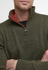 Barbour Men’s Nelson Essential Knit Half Zip Sweater, Seaweed Green