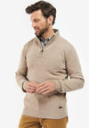 Barbour Men’s Nelson Essential Knit Half Zip Sweater, Stone