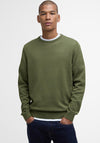 Barbour Men’s Pima Cotton Crew Neck Sweater, Olive Green
