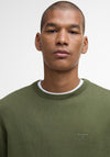 Barbour Men’s Pima Cotton Crew Neck Sweater, Olive Green