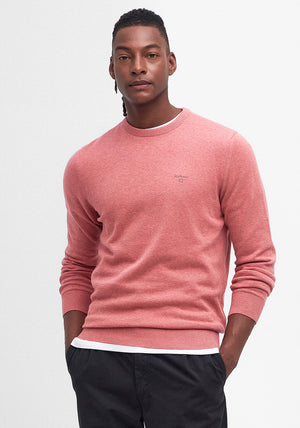 Barbour Men’s Pima Cotton Crew Neck Sweater, Pink Clay