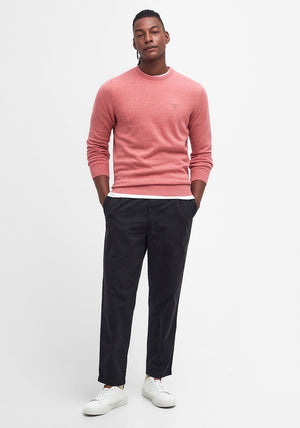 Barbour Men’s Pima Cotton Crew Neck Sweater, Pink Clay