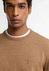Barbour Men’s Pima Cotton Crew Neck Sweater, Sand Beige