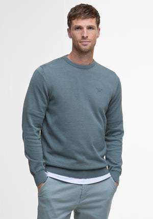 Barbour Men’s Pima Cotton Crew Neck Sweater, Vintage Teal