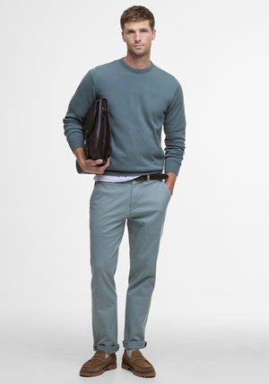 Barbour Men’s Pima Cotton Crew Neck Sweater, Vintage Teal