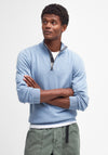 Barbour Men’s Cotton Half Zip Sweater, Dark Chambray Blue
