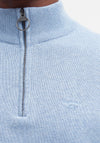 Barbour Men’s Cotton Half Zip Sweater, Dark Chambray Blue