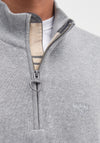 Barbour Men’s Cotton Half Zip Sweater, Grey Marl