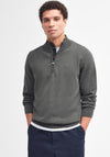 Barbour Men’s Cotton Half Zip Knitted Sweater, Olive Marl