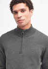 Barbour Men’s Cotton Half Zip Knitted Sweater, Olive Marl