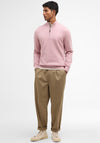 Barbour Men’s Cotton Half Zip Sweater, Pink