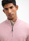 Barbour Men’s Cotton Half Zip Sweater, Pink