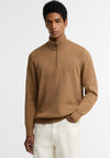 Barbour Men’s Cotton Half Zip Knitted Sweater, Sand Beige