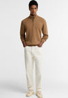 Barbour Men’s Cotton Half Zip Knitted Sweater, Sand Beige
