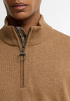 Barbour Men’s Cotton Half Zip Knitted Sweater, Sand Beige