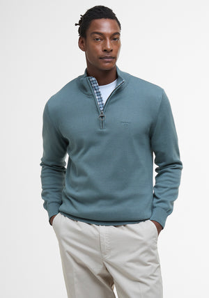 Barbour Men’s Half Zip Sweater, Vintage Teal