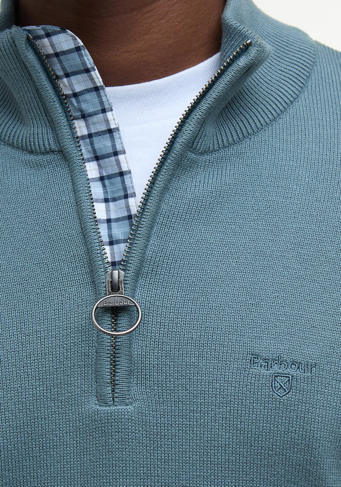 Barbour Men’s Half Zip Sweater, Vintage Teal