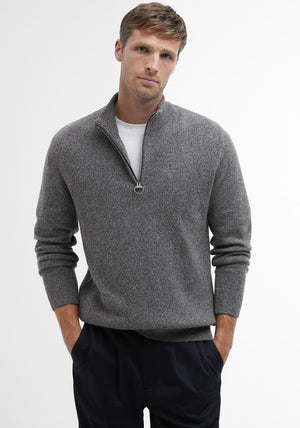Barbour Men's Tisbury Half Zip Jumper, Grey
