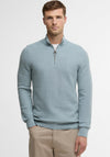 Barbour Men’s Essential Honeycomb Knit Half Zip Sweater, Slate Blue