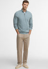 Barbour Men’s Essential Honeycomb Knit Half Zip Sweater, Slate Blue