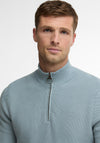 Barbour Men’s Essential Honeycomb Knit Half Zip Sweater, Slate Blue