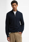 Barbour Men’s Essential Honeycomb Knit Half Zip Sweater, Navy