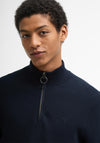 Barbour Men’s Essential Honeycomb Knit Half Zip Sweater, Navy