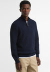 Barbour Men's Herringbone Knit Half Zip Sweater, Navy