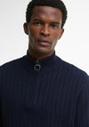 Barbour Men's Herringbone Knit Half Zip Sweater, Navy