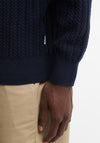 Barbour Men's Herringbone Knit Half Zip Sweater, Navy