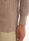 Barbour Men's Herringbone Knit Half Zip Sweater, Stone