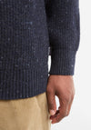 Barbour Men's Essential Fleck Half Zip Jumper, Navy