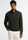 Barbour Men's Essential Fleck Half Zip Jumper, Olive Green