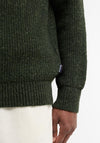 Barbour Men's Essential Fleck Half Zip Jumper, Olive Green