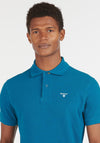 Barbour Men’s Tartan Contrast Pique Polo Shirt, Lyons Blue