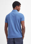 Barbour Men’s Tartan Contrast Pique Polo Shirt, Chambray Marl