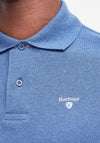 Barbour Men’s Tartan Contrast Pique Polo Shirt, Chambray Marl