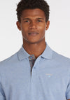 Barbour Men’s Tartan Pique Polo Shirt, Sky Blue Marl