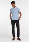 Barbour Men’s Tartan Pique Polo Shirt, Sky Blue Marl