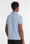 Barbour Men’s Tartan Pique Polo Shirt, Sky Blue Marl