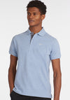 Barbour Men’s Tartan Pique Polo Shirt, Sky Blue Marl