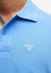 Barbour Men’s Tartan Pique Polo Shirt, Delft Blue