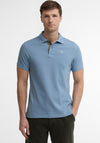 Barbour Mens Tartan Contrast Pique Polo Shirt, Tarn Blue