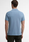 Barbour Mens Tartan Contrast Pique Polo Shirt, Tarn Blue